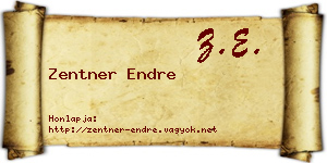 Zentner Endre névjegykártya
